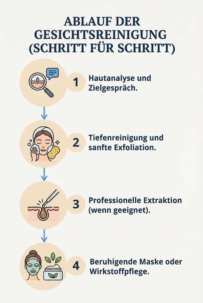 Ablauf der Gesichtsreinigung (Schritt für Schritt)