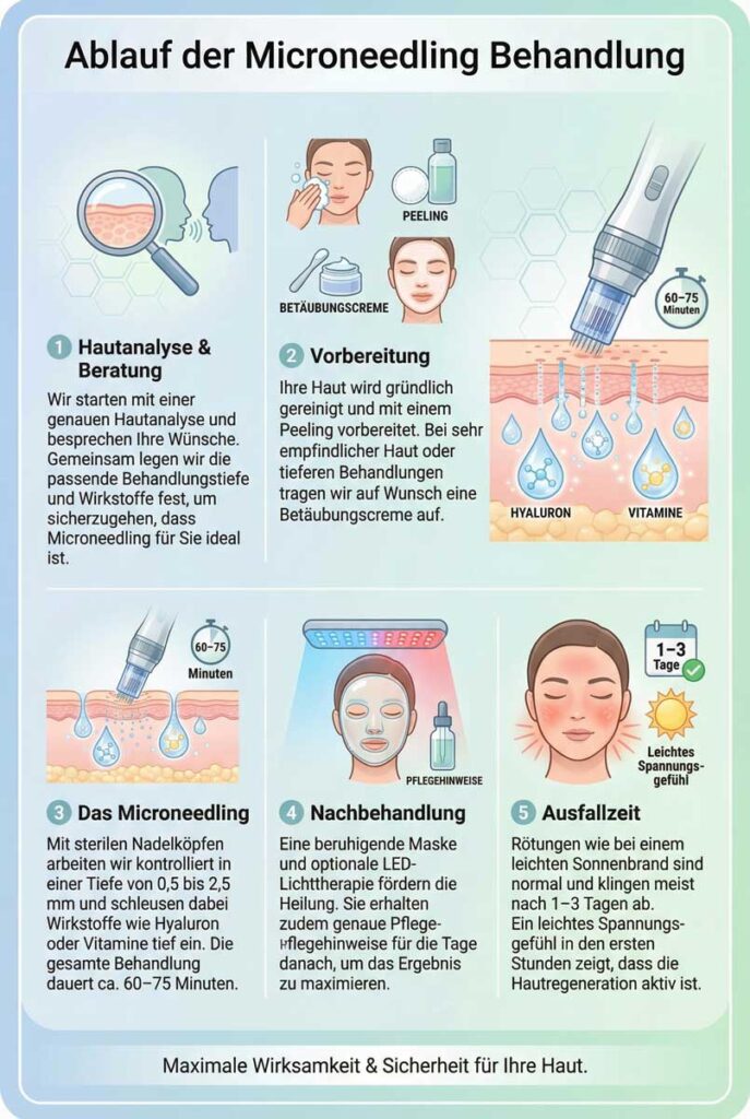 Ablauf der Microneedling Behandlung